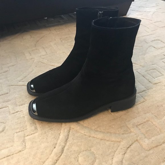 High Ankle Suede Boots with Chanel Metal Toe - Picture 3 of 12